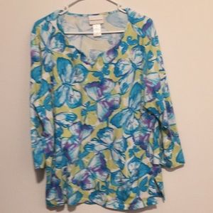 Like new Alfred Dunner 3/4 sleeve colorful top